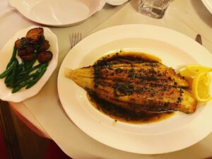 Dover sole from fine dining restaurant in Cornwall, Harris's