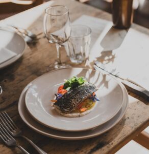 Fish dish from Nancarrow Farm outside Truro