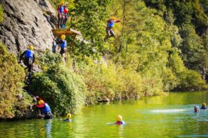 Coasteering group in Cornwall